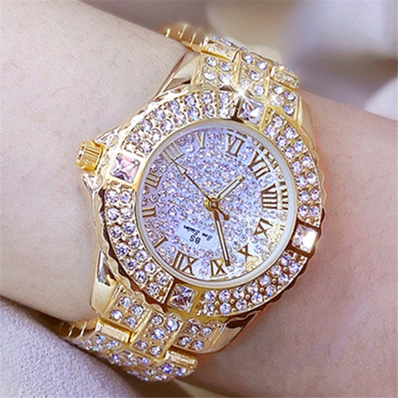 Bs Irmã Abelha Moda Feminina Relógio De Quartzo Diamante Relógio De Pulso Para Senhoras Relógios De Ouro De Prata