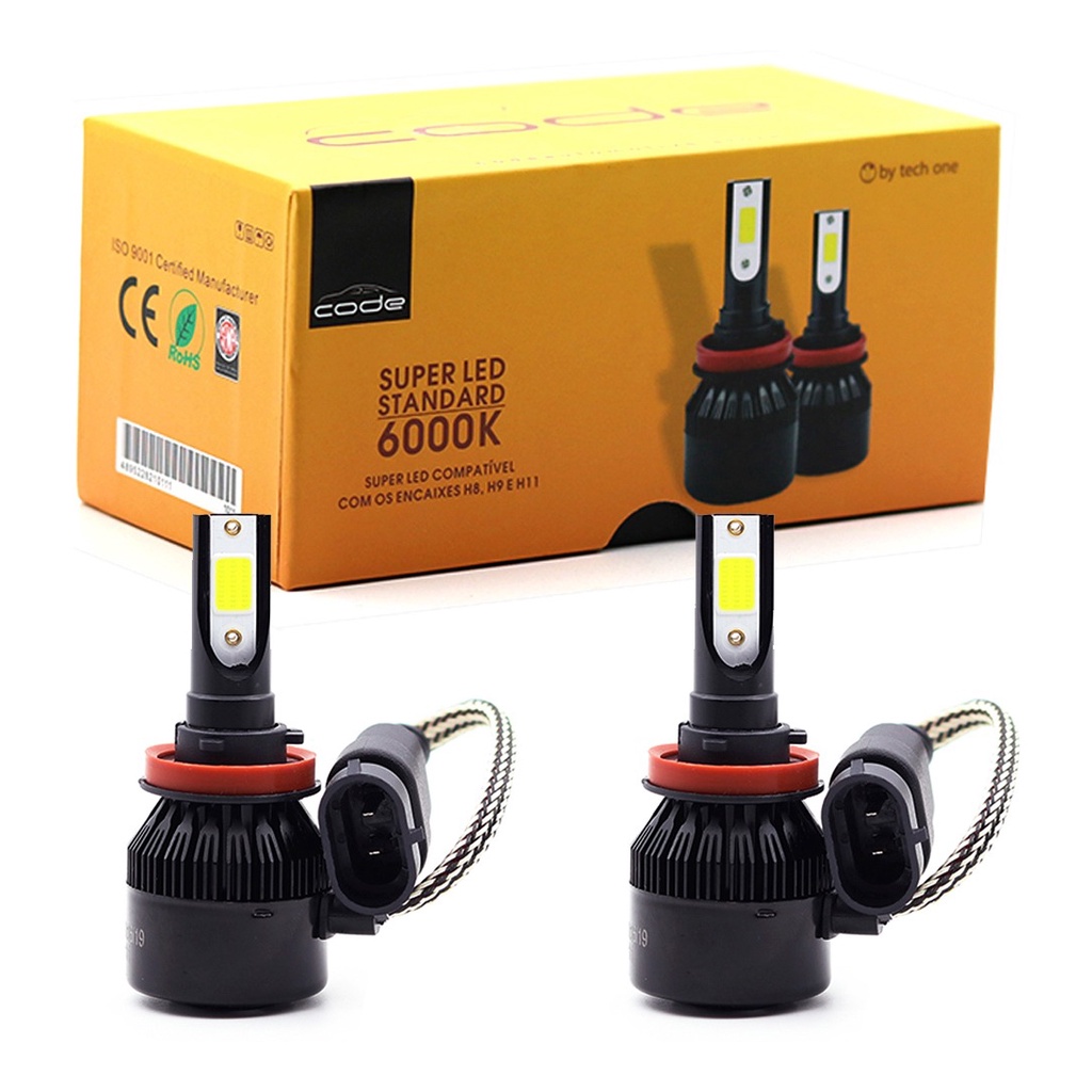 Kit 2 Pares De Lâmpadas Led Code H7 + H11 3000 Lúmens