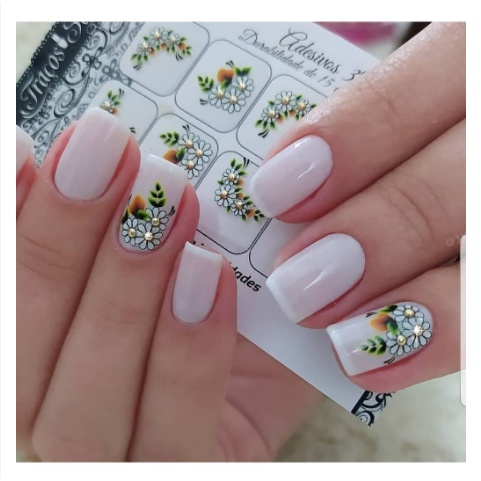 10 Adesivos de Unhas Decoradas 3D Kit Manicure Pedicure - 1 Cartela ...