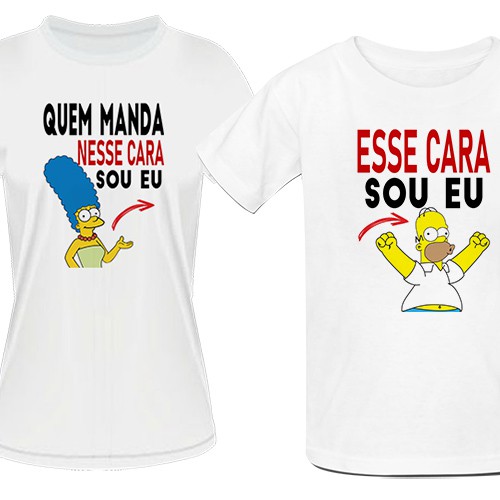 Kit de Camiseta Casal Combinado Os Simpsons – Esse Cara Sou Eu Unissex Love Namorados T-Shirt