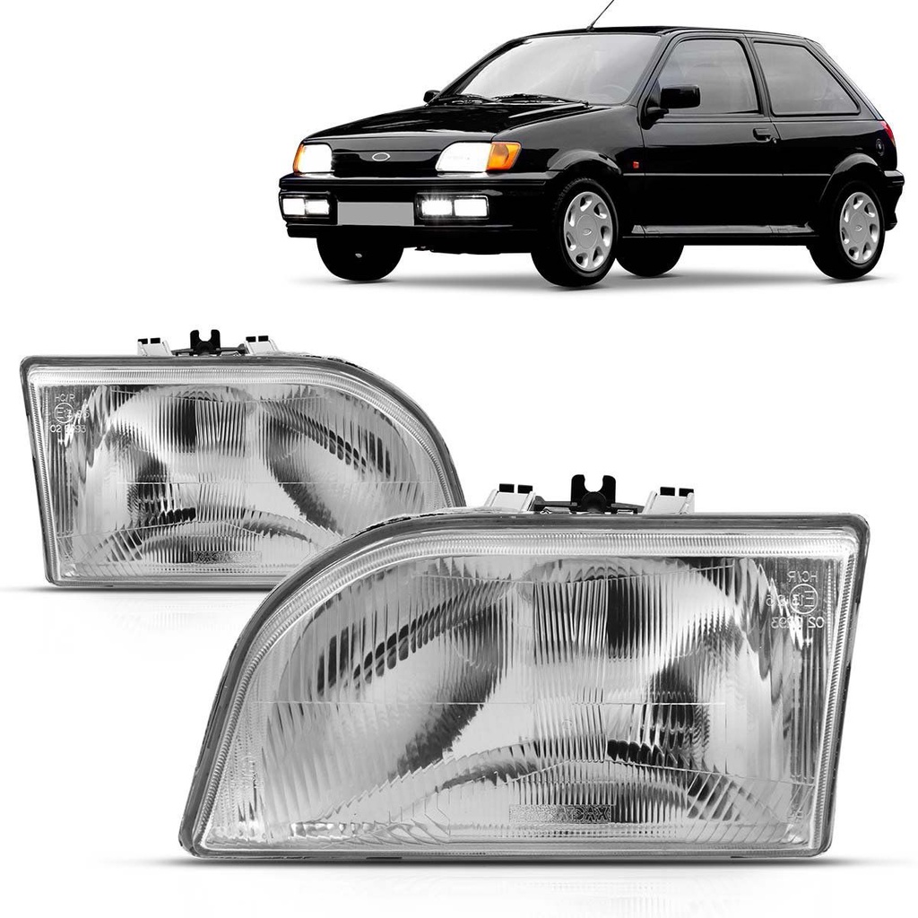 Farol Fiesta 92 93 94 95 Foco Simples Cromado em Oferta na Shopee