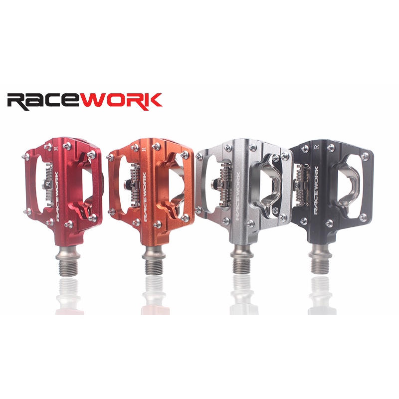 Pedal De Bicicleta De Corrida RACEWORK M213 Mtb Pedais spd Plataforma Dupla Montanha Sem Clip Acessórios