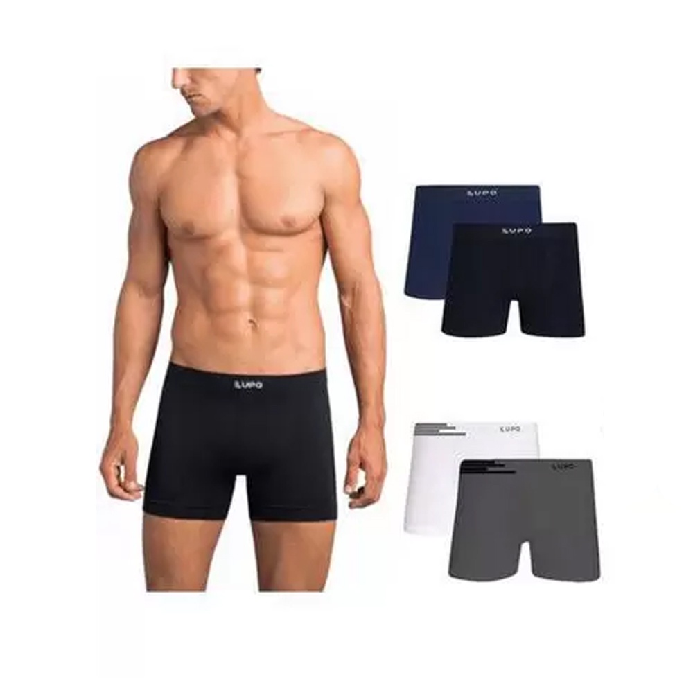 Kit 2 Cuecas Boxer Lupo 0436-088 Microfibra Sem Costura MW