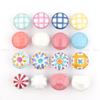 Colorido Botão De Cerâmica E Puxador Redondo Porta Do Armário Puxadores De Gaveta Closet Único Buraco Alças Treliça Puxa em Oferta na Shopee