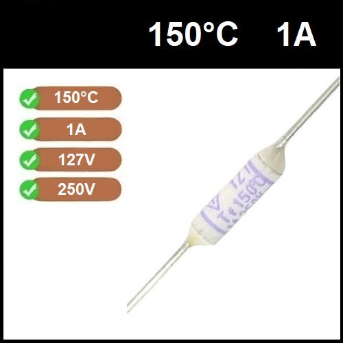Fusível Térmico 1A 150C 150°C 150 Graus 250V