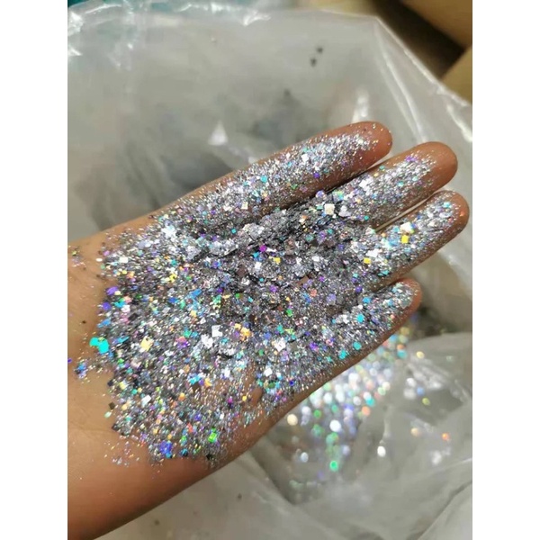 Glitter flocado especial efeito sereia holografico para unhas glitter para resina