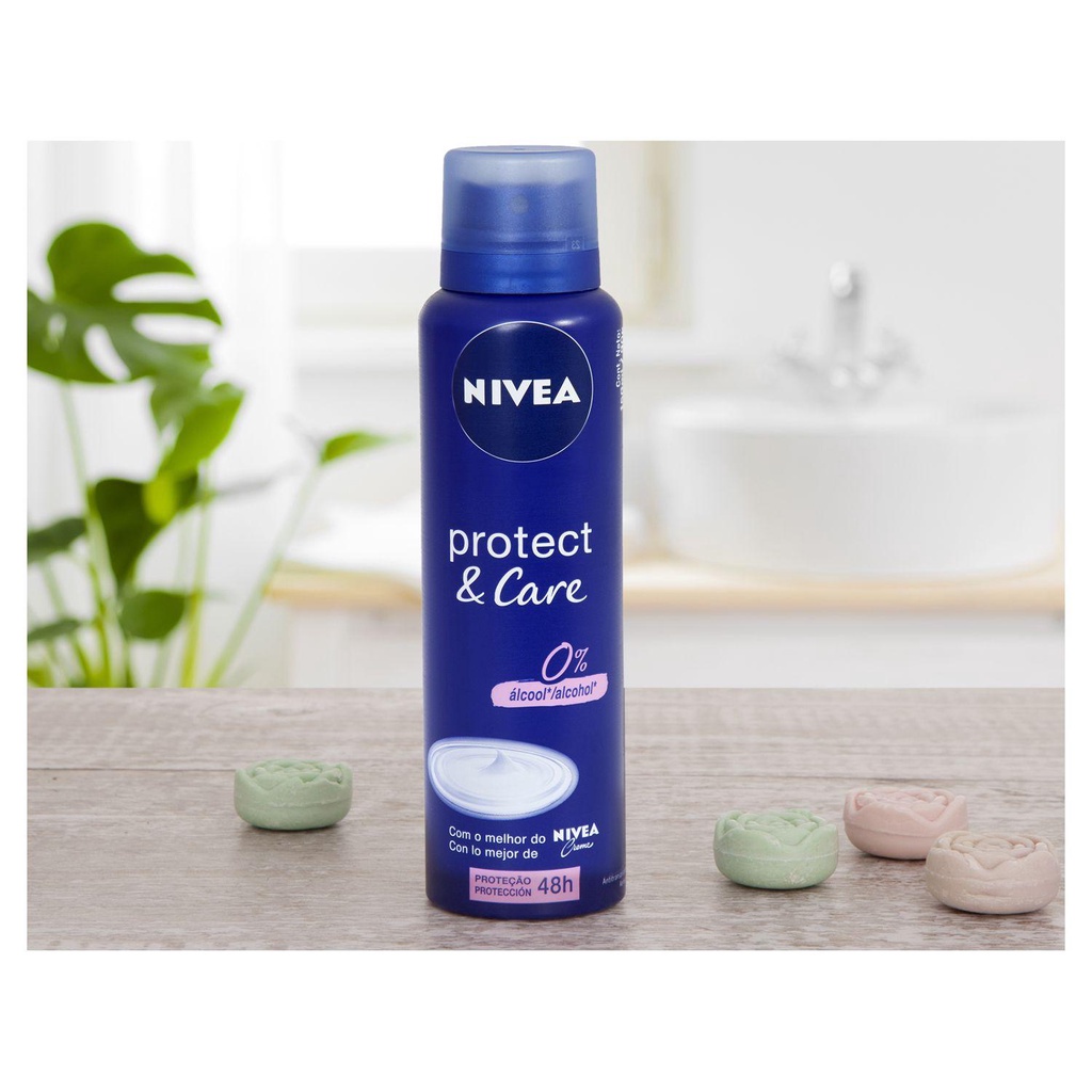 KIT C/ 03 Desodorante Aerosol Nivea Protect &amp; Care Feminino | Shopee Brasil