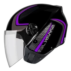 CAPACETE ABERTO EBF JET SPEED PRETO E LILAS