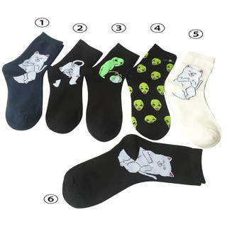 Nova Moda Engraçado Gato Rip N Dip Unisex Algodão Meias Respirável Tornozelo