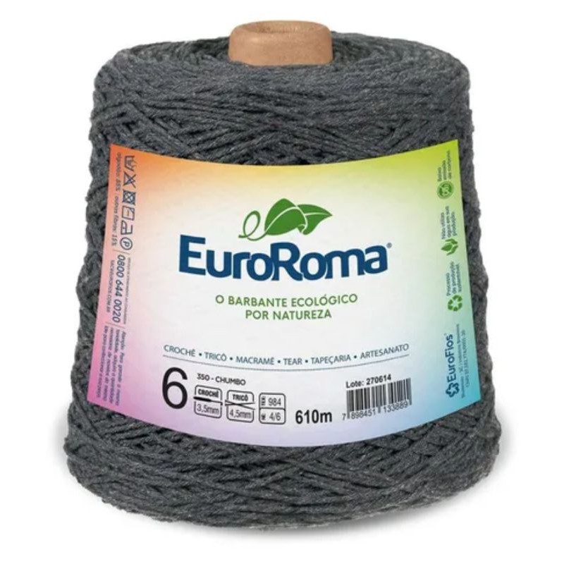 Barbante EuroRoma n° 6 - Chumbo - 610m em Oferta na Shopee