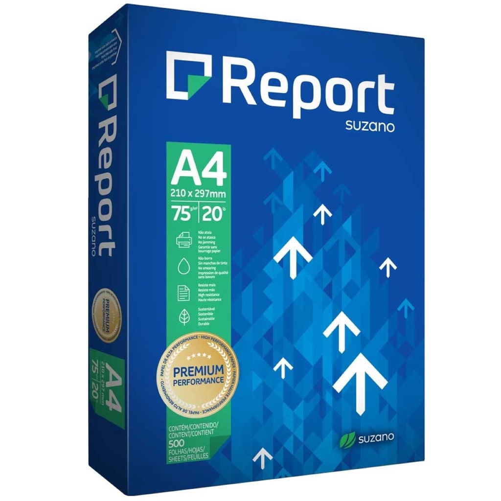 Papel Sulfite Report A4 75 g/m² com 500 Folhas