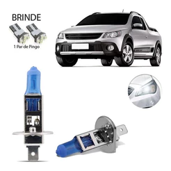 Kit Lampada Super Branca Farol Alto 8500k Saveiro G5 Cross