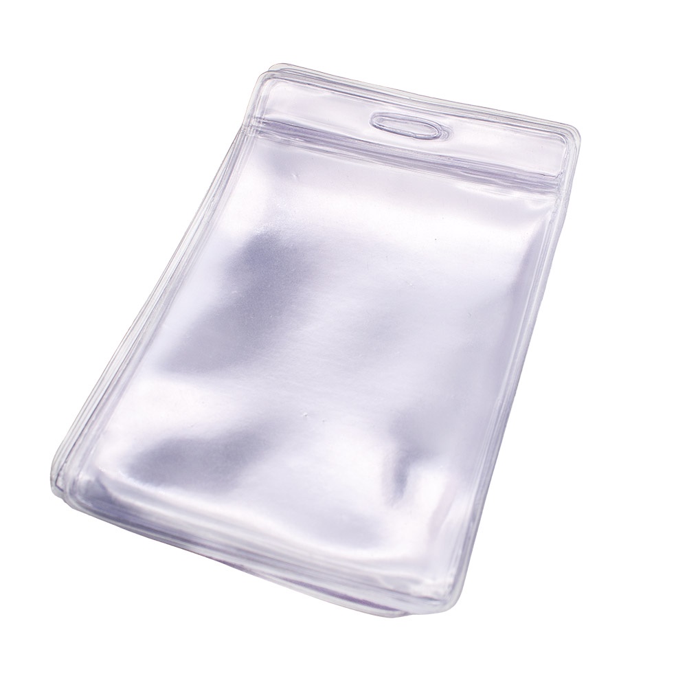 Porta Crachá Vertical Bolsa Plástica Pvc Transparente - 100 Unidades