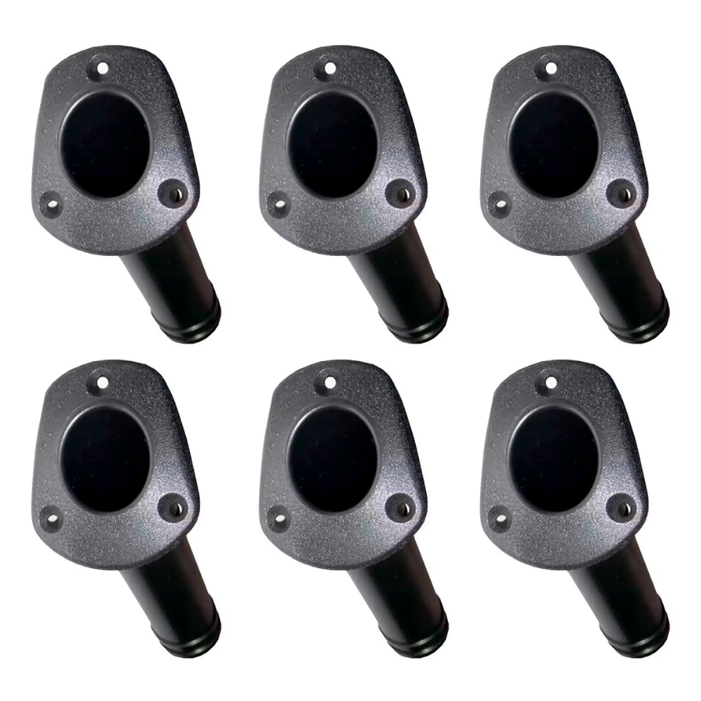 Kit 6 Suporte Porta Vara Embutir Inclinado P/ Barco Caiaque