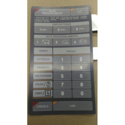 Membrana Teclado  Forno Microondas Brastemp Bmp28 Eh Cinza