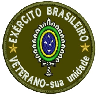 PATCH BORDADO VETERANO EB SUA UNIDADE com carrapicho, para costurar ou termocolante.