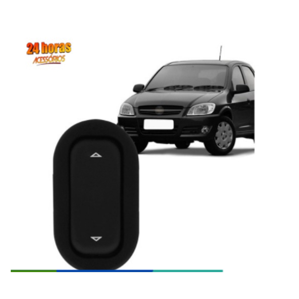 Botão Vidro Elétrico Corsa Celta Astra Meriva Led Vermelho Dianteiro Simples COD I.70.GM0101