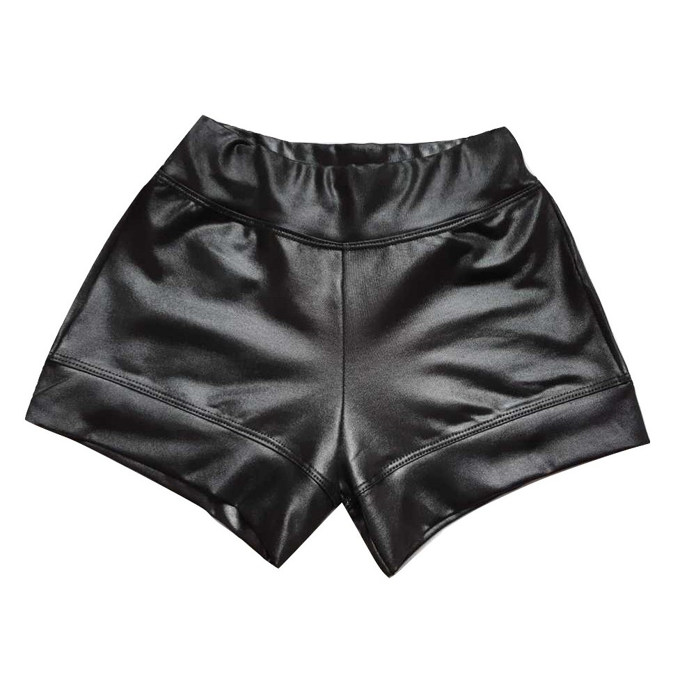 Short infantil, PRETO COURO FAKE,  Tecido Cirrê Importado