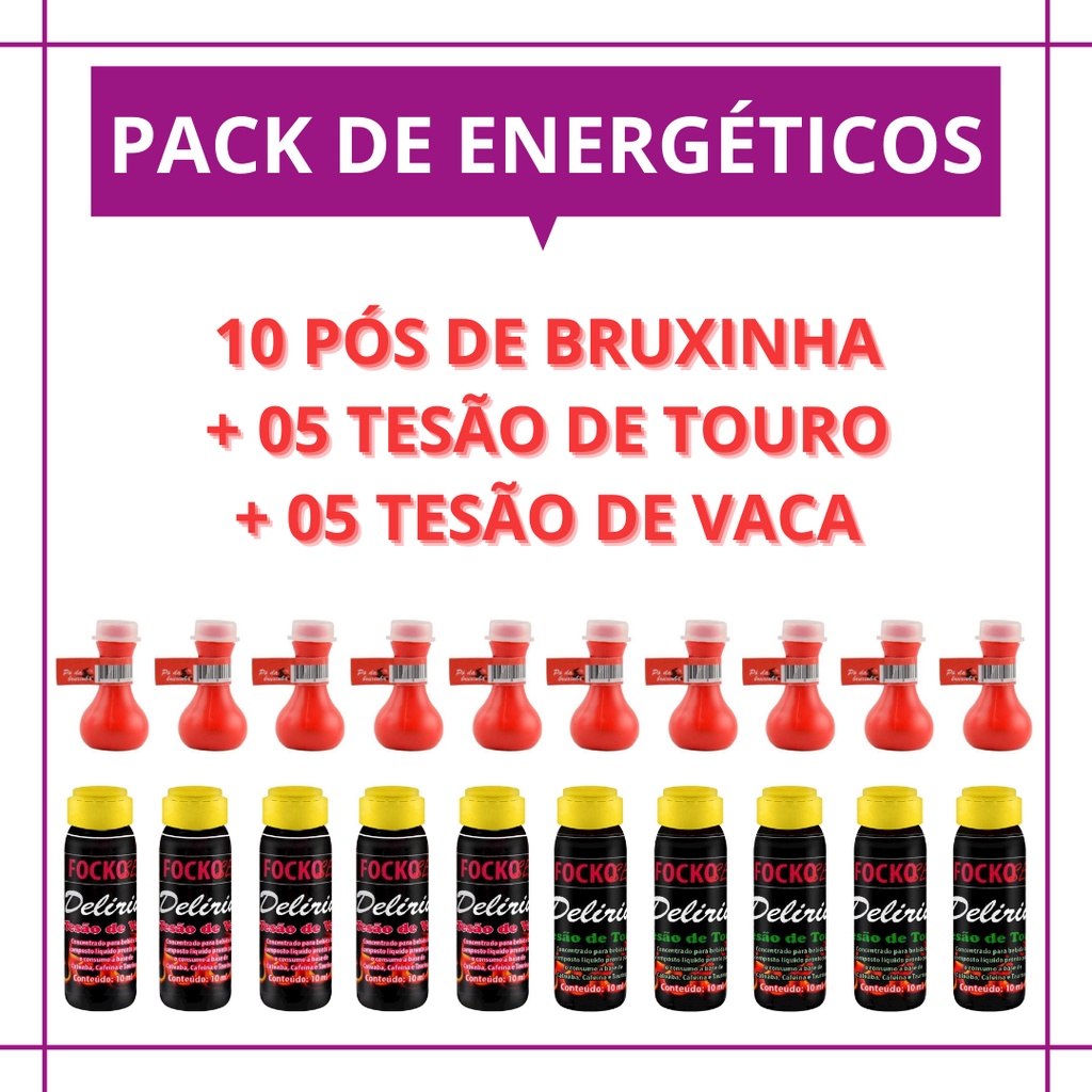 Pack De Energéticos Pó De Bruxinha Tesão De Touro Tesão De Vaca Shopee Brasil 9115