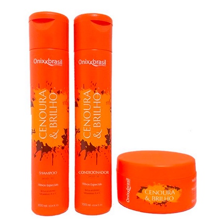 KIT Cenoura e Brilho - Shampoo + Condicionador + mascara - OnixxBrasil