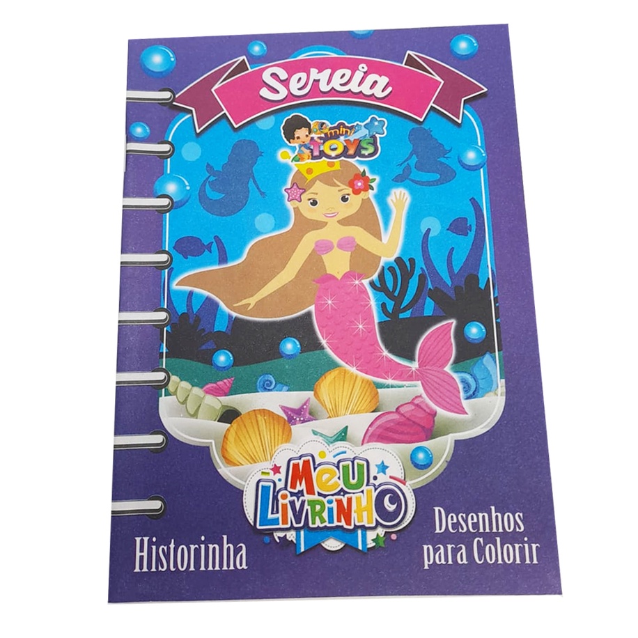 MINI LIVRINHO PARA COLORIR SEREIA INFANTIL COM HISTORINHA