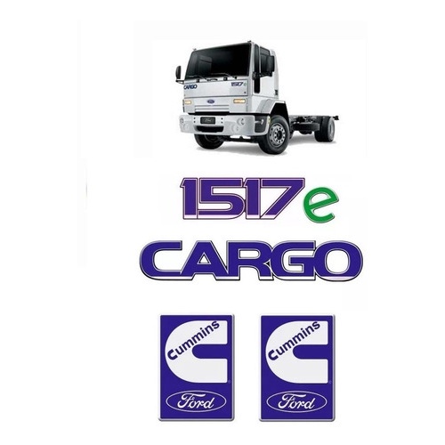 Kit Adesivo Emblema Caminhão Ford Cargo 1517e Cummins