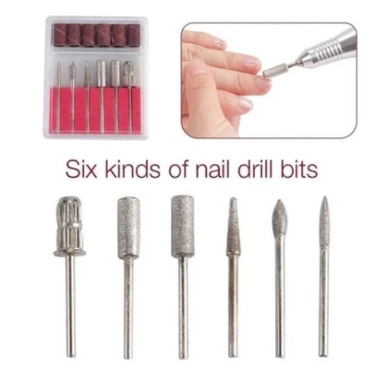 brocas para lixadeira de unhas manicure e pedicure Brocas Manicure Acrigel 6 Lixas Unha