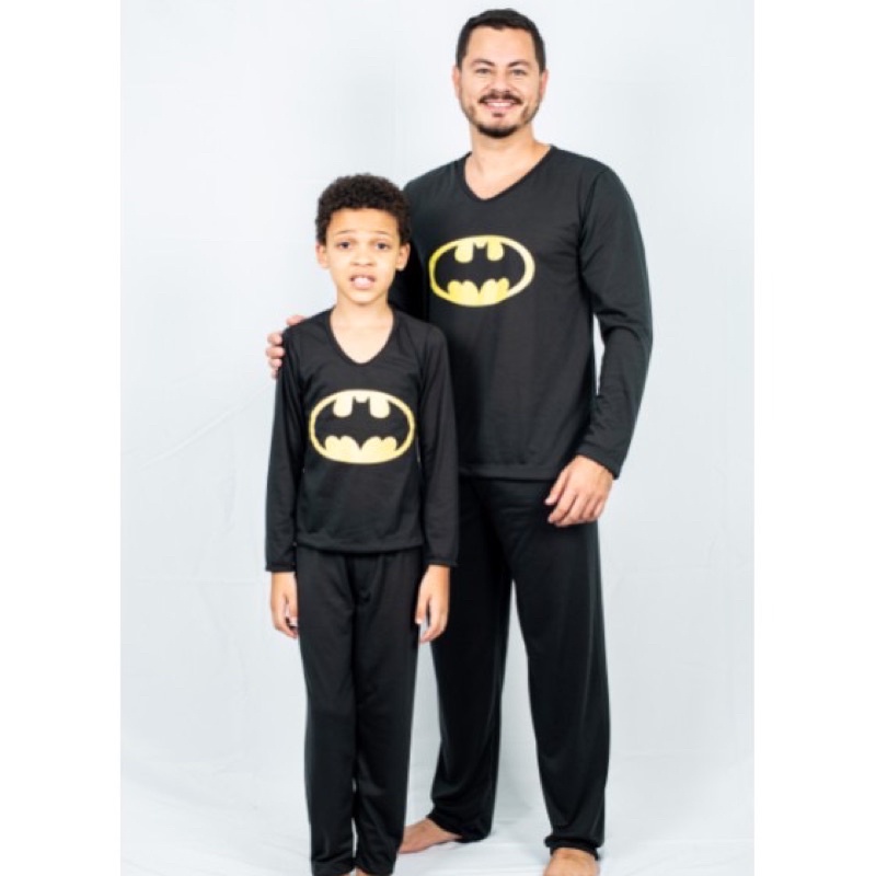 Kit Pai E Filho Pijamas Batman Conjunto Ar Pai E Filho Shopee Brasil 1489