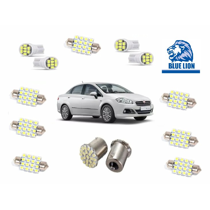 kit de lampada led Fiat Linea super branca t10 carro automotivo