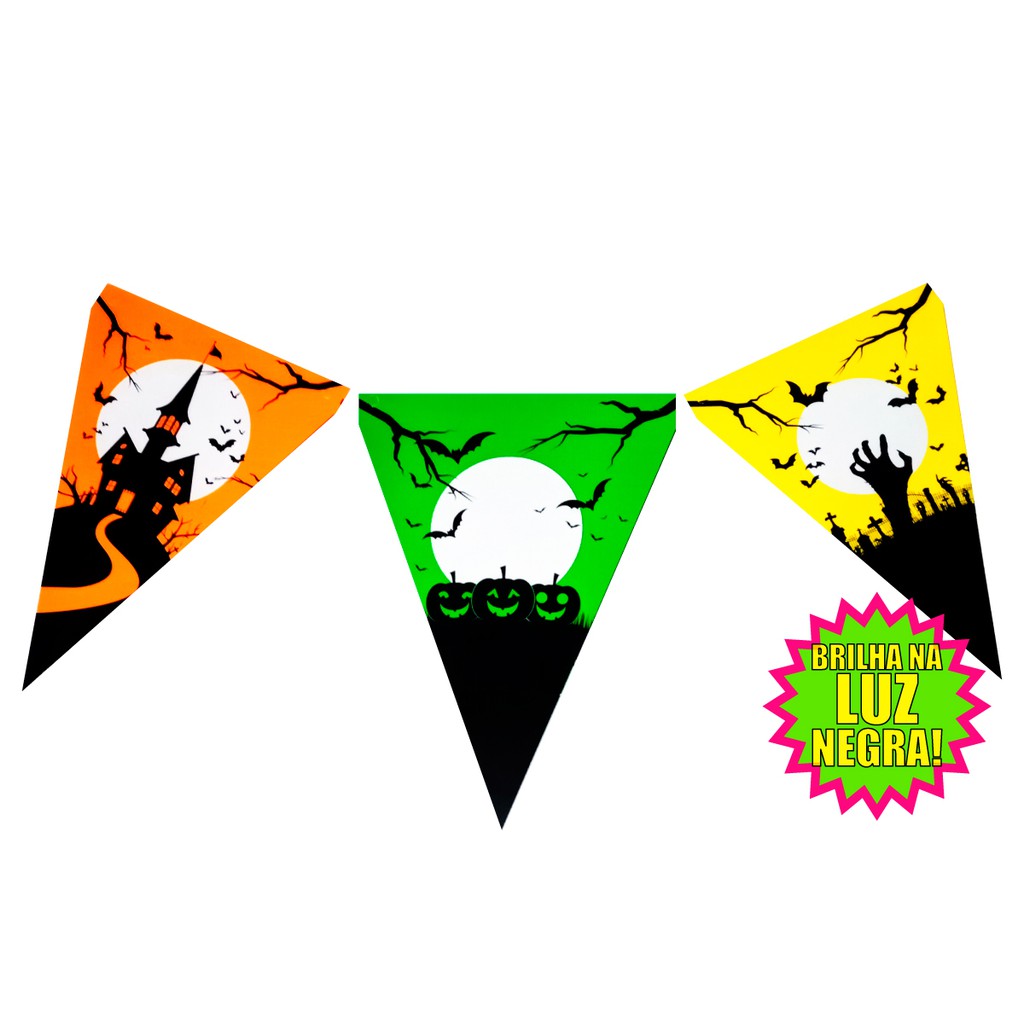 Bandeirinha Decorativas Halloween Neon