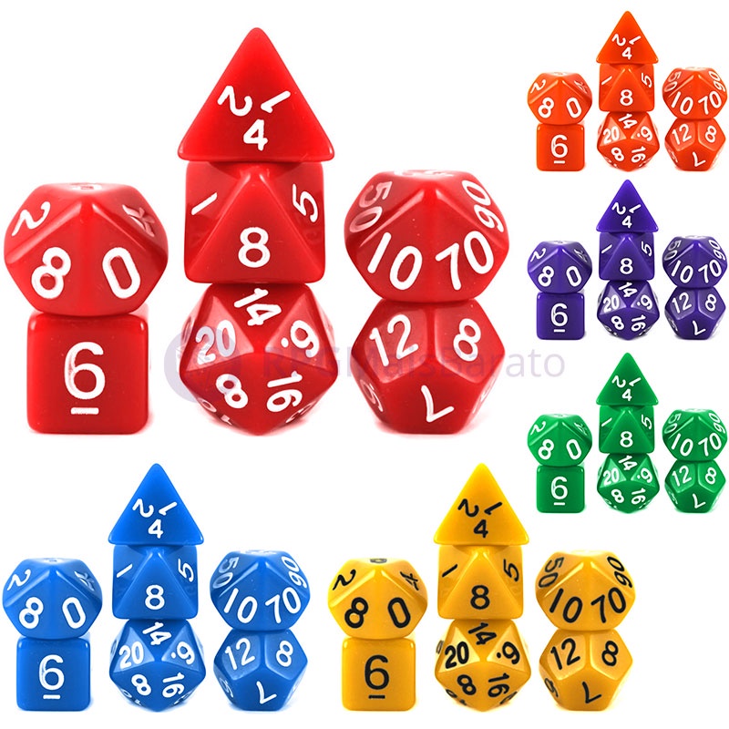 Conjunto 7 Dados Opacos [RPG]