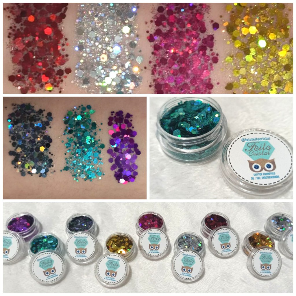Glitter Cosmético Flocado - Brilho Porpurina - Para Festa Carnaval Maquiagem Artística