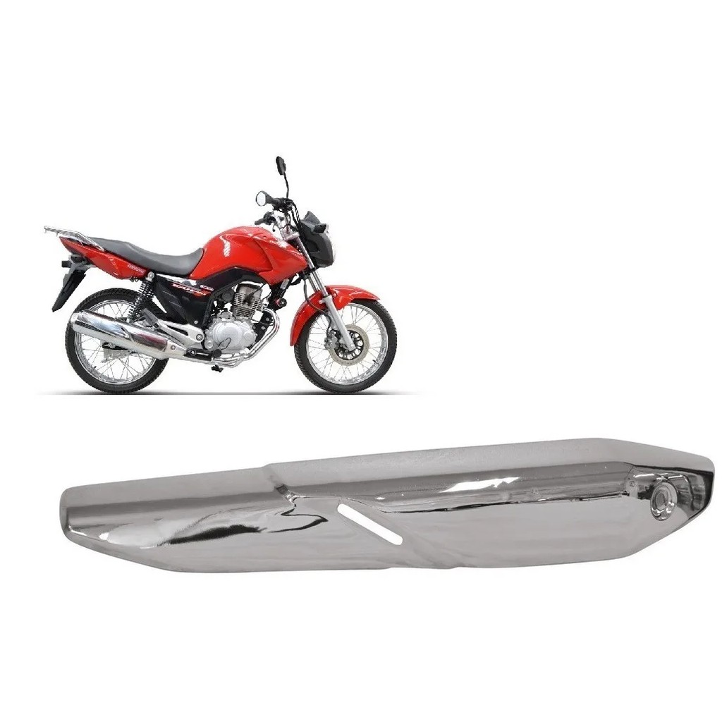Protetor Escapamento Cromado Honda Titan 150 Fan 150 2014/2018 QUALLY 100188
