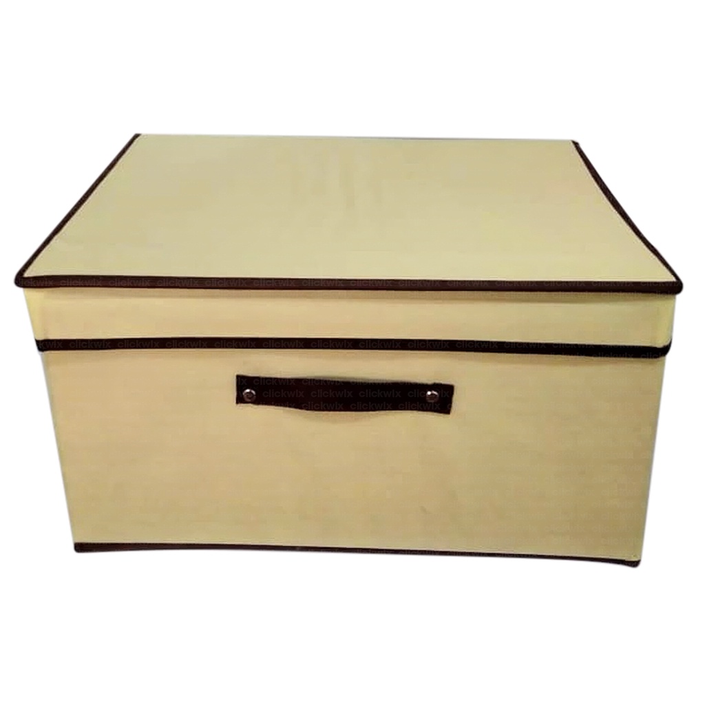 Caixa Organizadora Grande De Gaveta Porta Objetos Armazenamento Multiuso Roupas Closet Em TNT Resistente 45x30x20cm
