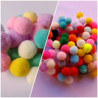 Pompom Candy ou Colorido, Diversos Tamanhos, com 50 ou com 100 unidades Aproximadamente.
