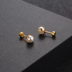 Brincos Redondos Femininos Banhados A Ouro 18K , Jóias Suaves Vnox