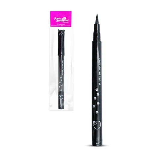 Caneta Lápis Delineadora Líquido Ultra Preto Para Olhos Cat Gatinho Pincel Maquiagem Make Traço Fino