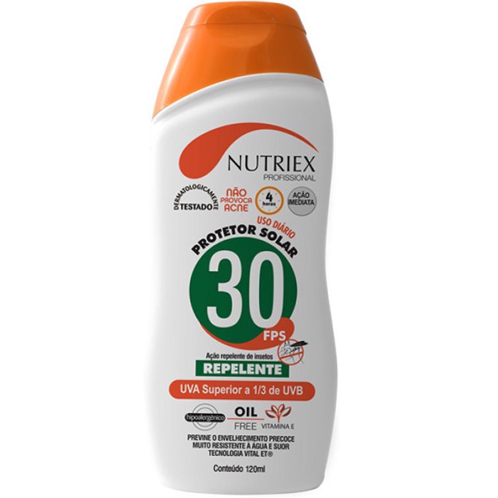 Protetor Solar Repelente FPS 30 Nutriex 120ml - Beauty