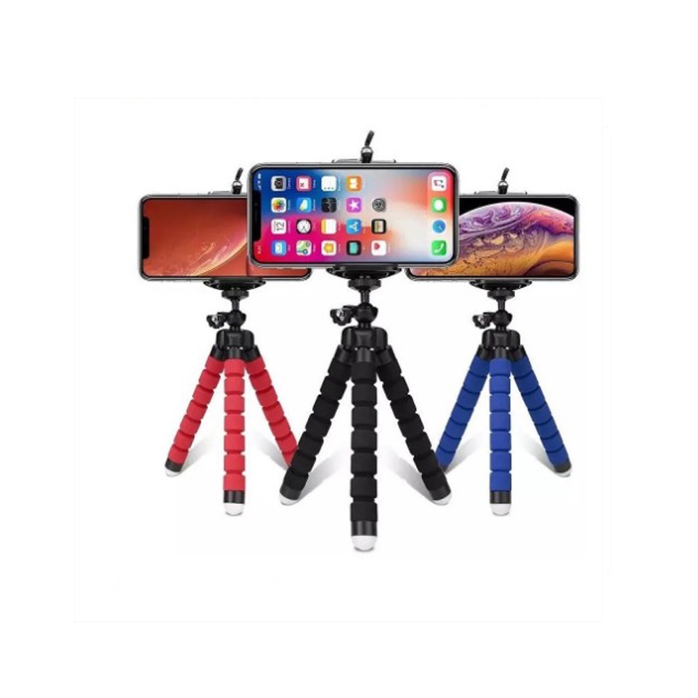 Mini Suporte Tripe De Mesa Escalavel Para Celular Gira 360º