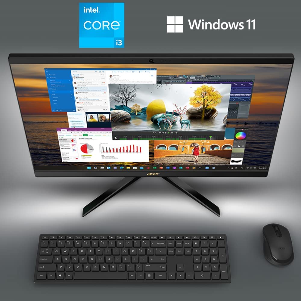 Acer Aspire C24-1700-UA91 AIO Desktop | 23.8 Full HD IPS Display