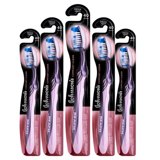 Kit 5 Escova Dental J&J Reach Comfort Clean Média 40