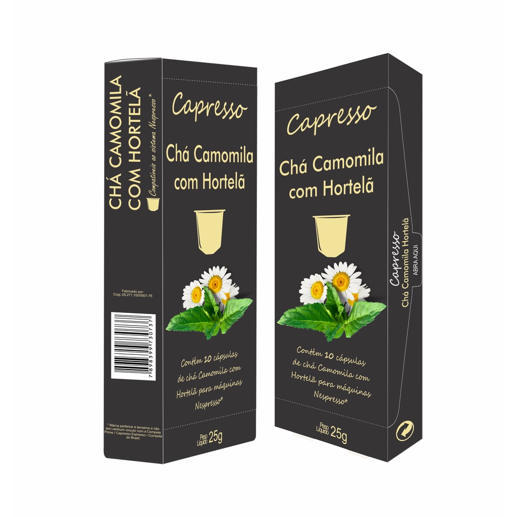 Chá Camomila Com Hortelã Nespresso 10 Cápsulas Capresso em Oferta na Shopee