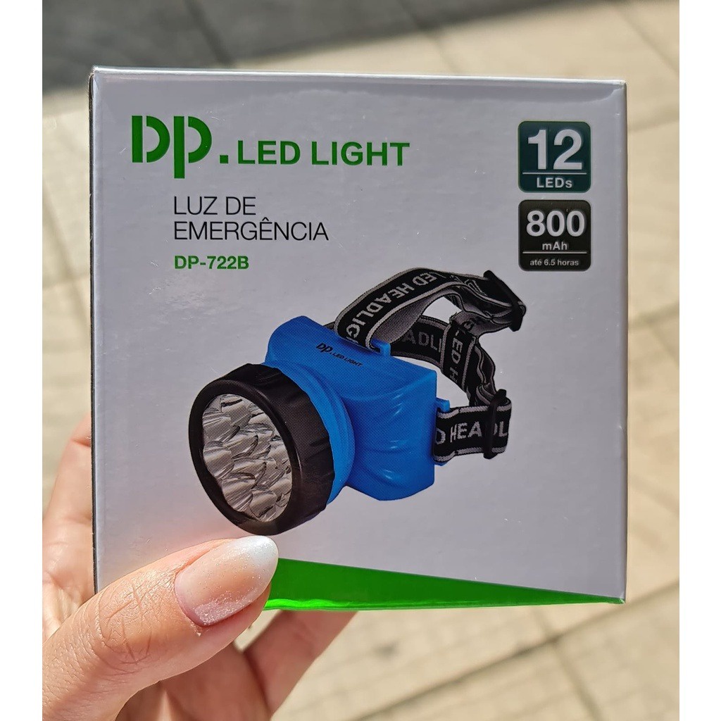 Lanterna De Cabeça 12 Leds Recarregável Dp 722b Caça Pesca PROFICIONAL