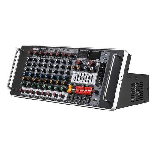 Mesa de som amplificada padrão rack Arcano Rack-P8 1000W RMS