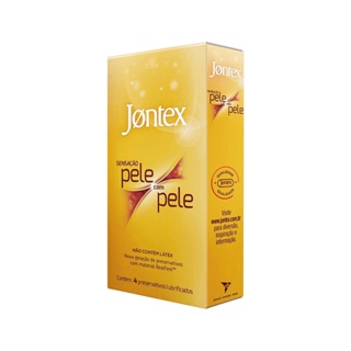 Preservativo Anatômico Extra Fino com Tecnologia Real Feel sem Uso de Látex Lubrificado com Óleo de Silicone - Jontex Pele com Pele - 4 Preservativos em Oferta na Shopee