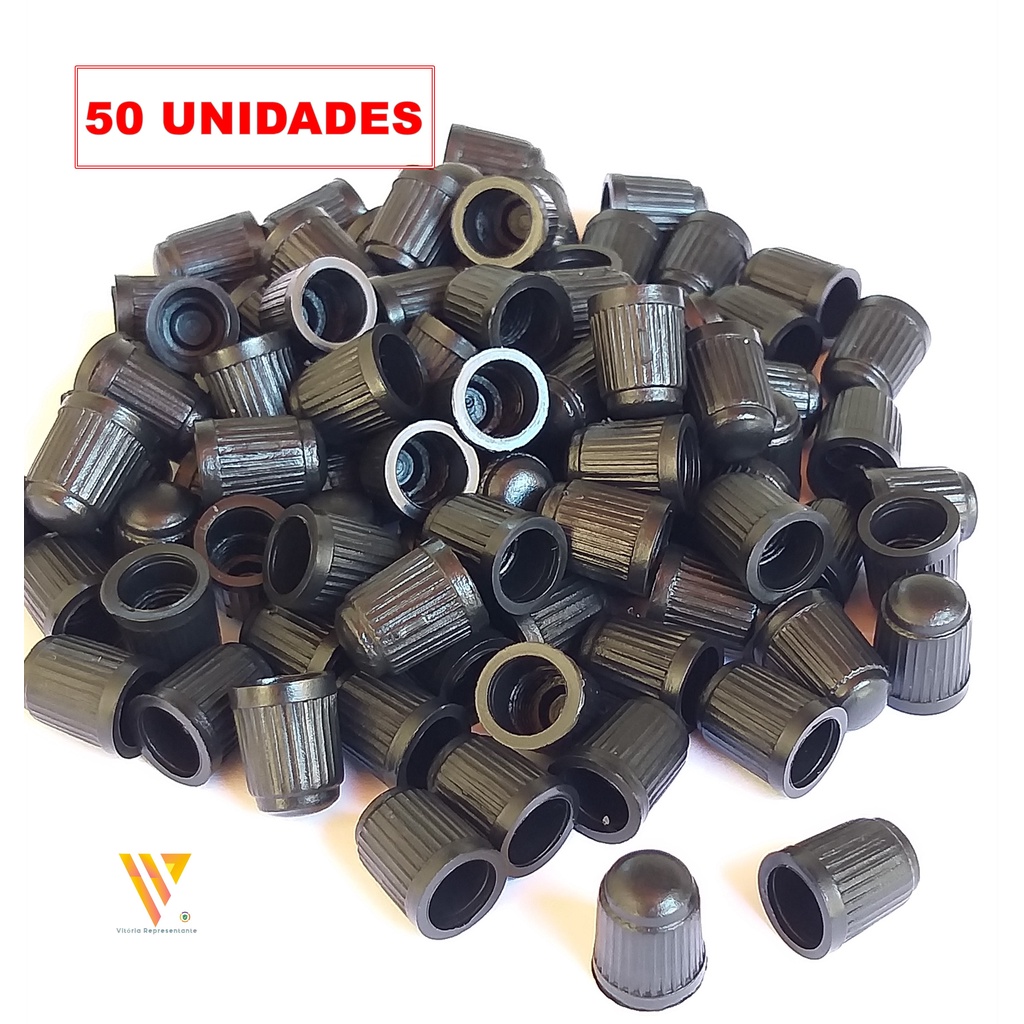 Tampinha Bico Pneu C/50 Unid Bike Carro Motos