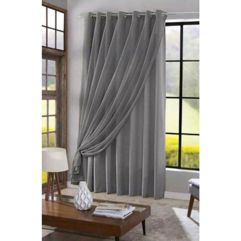 Cortina com Voil Liso 1 Parte Tamanho 1,40 x 1,70 / 1,40 x 2,60 Para Sala e Quarto em Oferta na Shopee