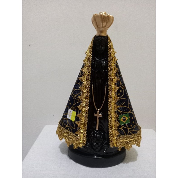 Imagem nossa senhora aparecida manto veludo Brilhoso 24cm/imagem de Aparecida