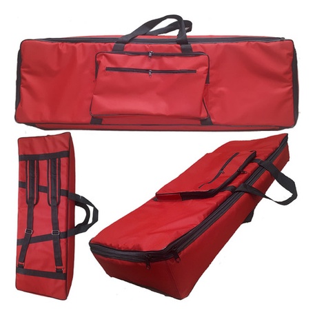 Capa Master Luxo Para Teclado Waldman Stk 61 Nylon Vermelho