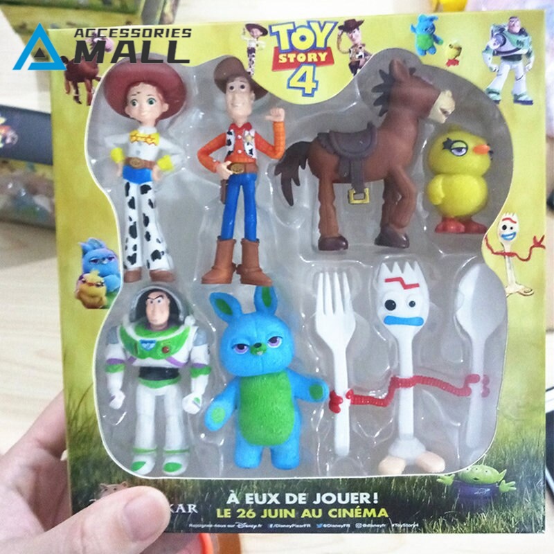 Atacado Boneco colecionável toy story 4, woody buzz lightyear, jessie, forky, figura de ação, brinquedo colecionável de desenhos animados para crianças